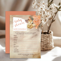 Palm-Blätter | Hydrangeas Baby Dusche Word Scrambl