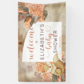 Palm-Blätter | Hydrangeas Girl Baby Dusche Willkom Banner (Vertikal)