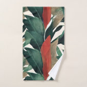 Palm-Blätter in gedämpften Tönen Badhandtuch Set (Handtuch)