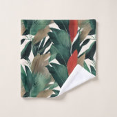 Palm-Blätter in gedämpften Tönen Badhandtuch Set (Waschlappen)