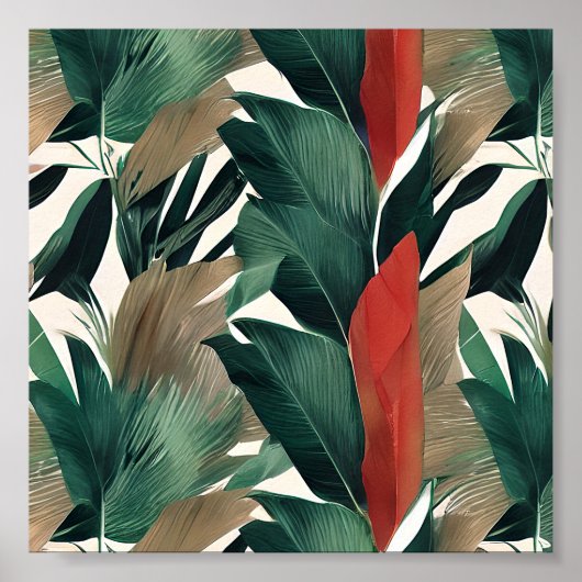 Palm-Blätter in gedämpften Tönen Poster (Vorne)