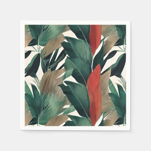 Palm-Blätter in gedämpften Tönen Serviette (Vorderseite)