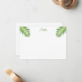 Palm-Blätter Kalligraphierte Skripte Moderne Vorla Mitteilungskarte (Vorderseite/Rückseite Beispiel)