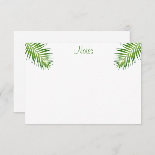 Palm-Blätter Kalligraphierte Skripte Moderne Vorla Mitteilungskarte (Vorne/Hinten)