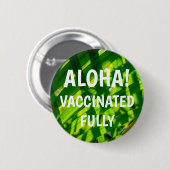 Palm Blätter Kariert, Kapaa, Kauai Aloha geimpft Button (Vorne & Hinten)