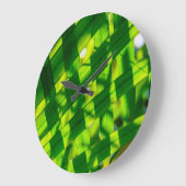 Palm Blätter Kariert, Kapaa, Kauai, Hawaii Große Wanduhr (Winkel)