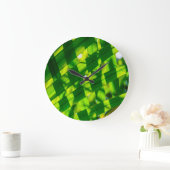 Palm Blätter Kariert, Kapaa, Kauai, Hawaii Große Wanduhr (Zuhause)