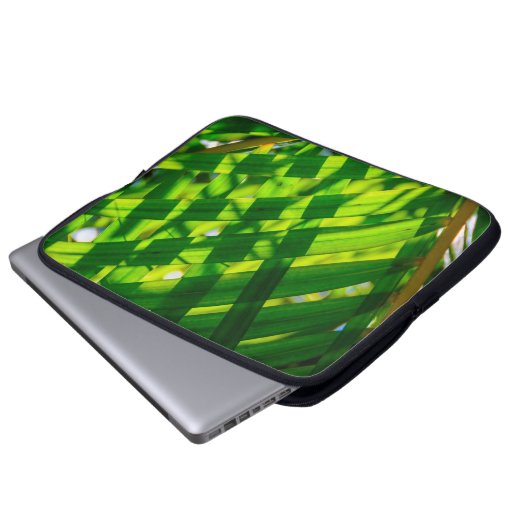 Palm Blätter Kariert, Kapaa, Kauai, Hawaii Wetsuit Laptopschutzhülle (Vorne Knopf)