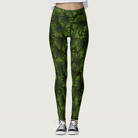 Palm-Blätter Leggings (Vorderseite)