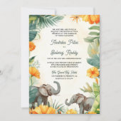 Palm Blätter Marigold Elephant South Indian Weddin Einladung (Vorderseite)