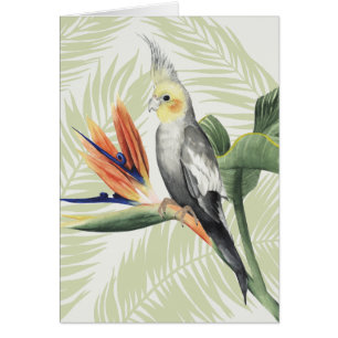 Palm Blätter mit Black Bird