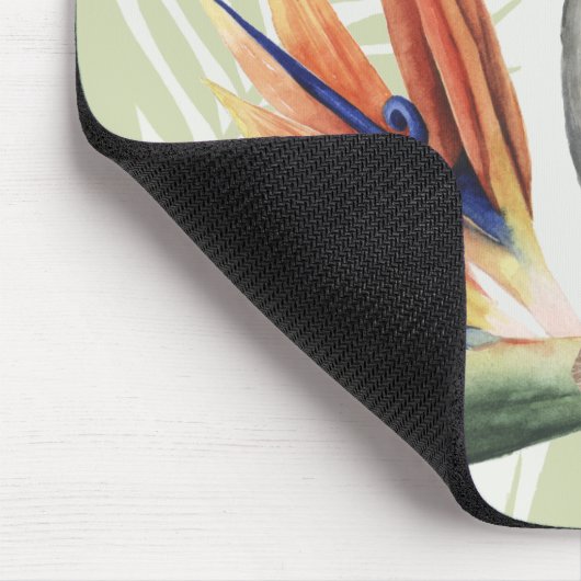 Palm Blätter mit Black Bird Mousepad (Ecke)