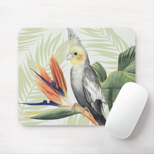 Palm Blätter mit Black Bird Mousepad (Mit Mouse)