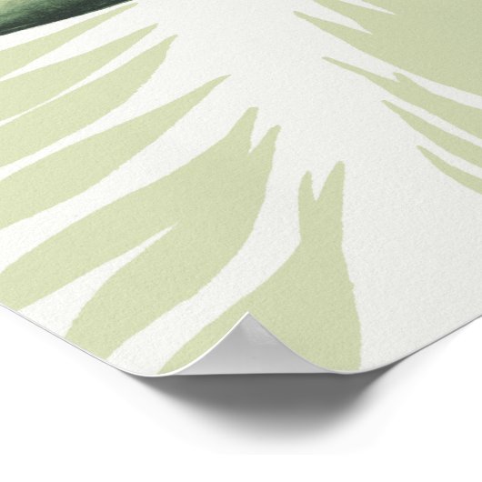 Palm Blätter mit Black Bird Poster (Ecke)