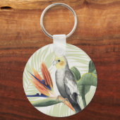 Palm Blätter mit Black Bird Schlüsselanhänger (Vorderseite)