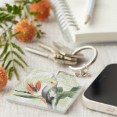 Palm Blätter mit Black Bird Schlüsselanhänger (Vorderseite rechts)