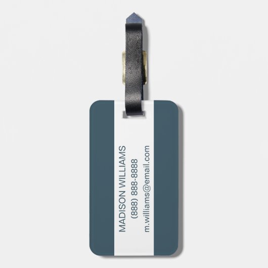 Palm-Blätter mit Blauem Vogel Gepäckanhänger (Rückseite vertikal)