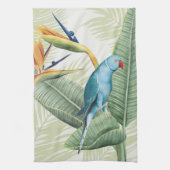Palm-Blätter mit Blauem Vogel Handtuch (Vertikal)