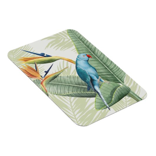 Palm-Blätter mit Blauem Vogel Magnet (Rechte Seite)