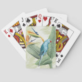 Palm-Blätter mit Blauem Vogel Spielkarten (Rückseite)