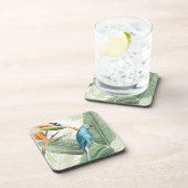 Palm-Blätter mit Blauem Vogel Untersetzer (Rechte Seite)