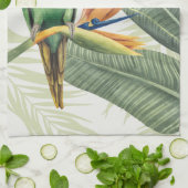 Palm-Blätter mit grünem Vogel Geschirrtuch (Gefaltet)