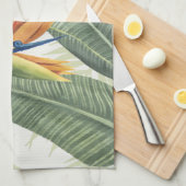 Palm-Blätter mit grünem Vogel Geschirrtuch (Viertel Falte)