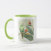 Palm-Blätter mit grünem Vogel Tasse (Links)