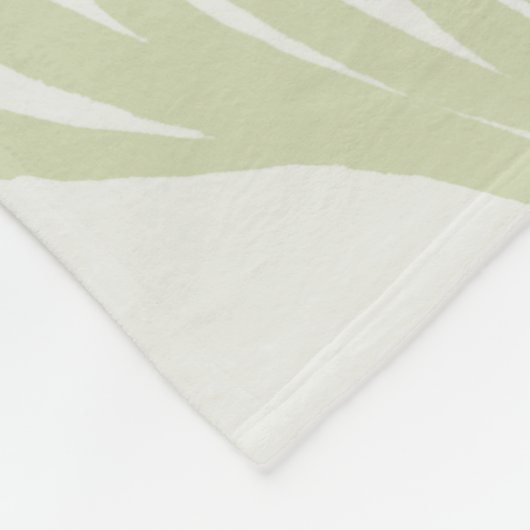 Palm-Blätter mit grünen Vögeln Fleecedecke (Ecke)