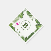 Palm Blätter Mit Monogramm Paper Napkins Serviette (Ecke)
