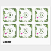 Palm Blätter Mit Monogramm Sticker (Blatt)