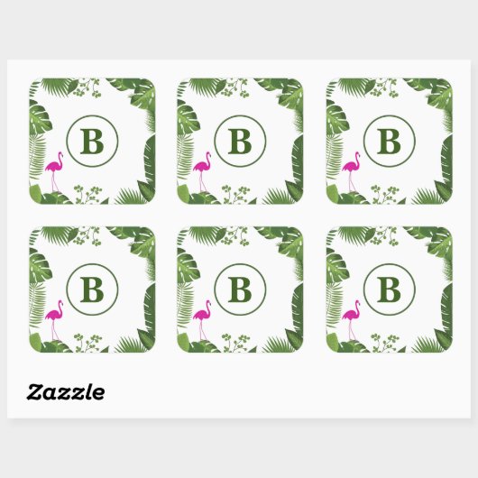 Palm Blätter Mit Monogramm Sticker (Blatt)