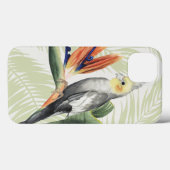 Palm-Blätter mit schwarzem Vogel Case-Mate iPhone Hülle (Rückseite (Horizontal))