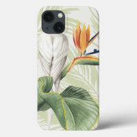 Palm-Blätter mit weißem Vogel