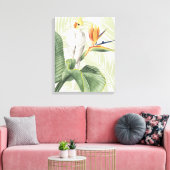 Palm-Blätter mit weißem Vogel Leinwanddruck (Insitu (Wohnzimmer))