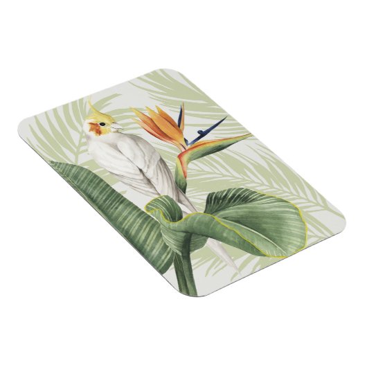 Palm-Blätter mit weißem Vogel Magnet (Rechte Seite)