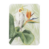 Palm-Blätter mit weißem Vogel Magnet (Vertikal)
