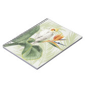 Palm-Blätter mit weißem Vogel Notizblock (Linke Seite)