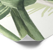 Palm-Blätter mit weißem Vogel Poster (Ecke)