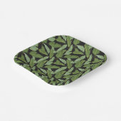 Palm-Blätter | Monogramm 2 Pappteller (Gewinkelt)