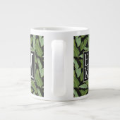 Palm-Blätter| Monogramm Jumbo-Tasse (Rückseite)