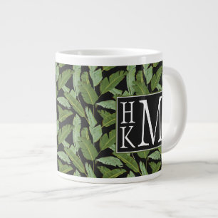 Palm-Blätter Monogramm Jumbo-Tasse