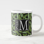Palm-Blätter| Monogramm Jumbo-Tasse (Rechts)
