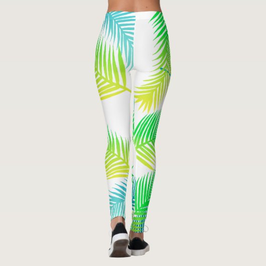 Palm Blätter Muster Leggings - Tropical Botanical (Rückseite)