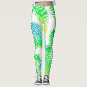 Palm Blätter Muster Leggings - Tropical Botanical (Vorderseite)