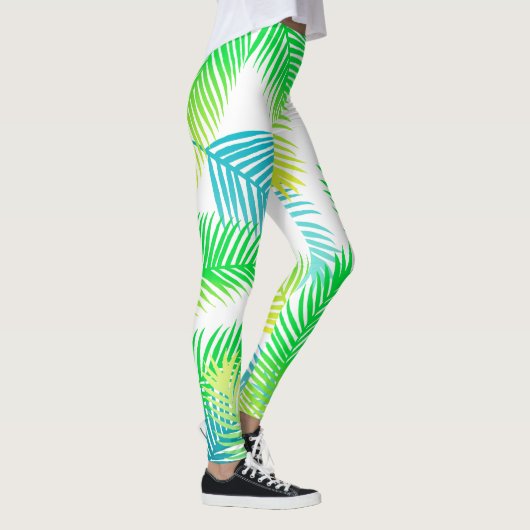 Palm Blätter Muster Leggings - Tropical Botanical (Rechts)