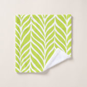 Palm Blätter Muster Muster Grün Badhandtuch Set (Waschlappen)