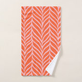 Palm Blätter Muster Orange & Pink Badhandtuch Set (Handtuch)