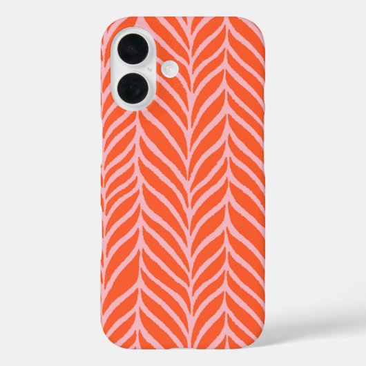 Palm Blätter Muster Orange & Pink Case-Mate iPhone Hülle (Rückseite)