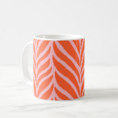 Palm Blätter Muster Orange & Pink Kaffeetasse (Vorderseite Links)